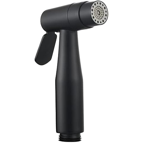 Tecmolog Black Hand Held Toilet Bidet Sprayer 2 Function Stainless Steel Diaper Sprayer Head Only, WS024AC Cover