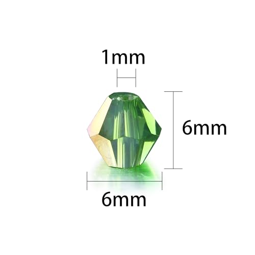 Image of 6mm Bicone Beads for Jewelry Making, Lucky Goddness 750 Pcs Glass Crystal Beading Kits for Bracelets Suncatcher Crafts