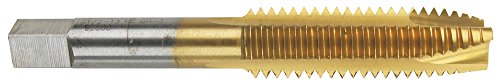 Morse Cutting Tools 92535 Spiral Point Taps, High-Speed Steel, Titanium Nitride (TiN) Coated Finish, Plug Type, H2 Pitch Diameter, 2 Flutes, 10-32 Size #1