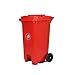 Kosz na śmieci Kosz na śmieci Duży plastikowy śmieci może duża pojemność grube i trwałe śmieci na śmieci 100 litry kołowa pedał na śmieci zewnętrzny bin domowe biuro biznesowe (Color : Red)