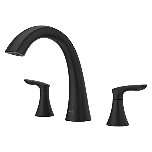 Pfister Weller Roman Bathtub Faucet (Valve Sold Separately), 2-Handle, 3-Hole, Matte Black Finish,...