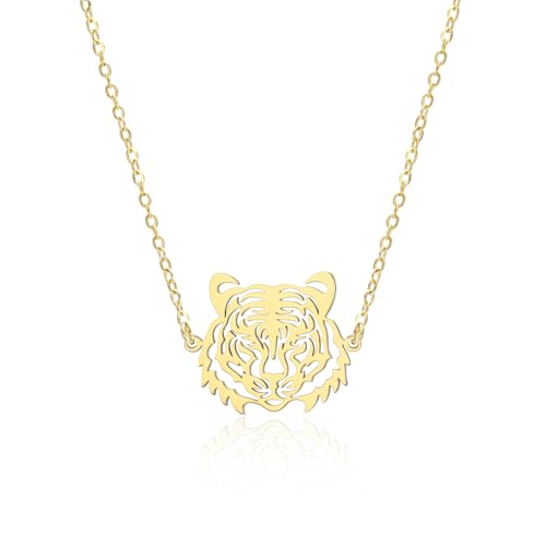 Collier tigre en acier inoxydable bijou animal délicat look estival