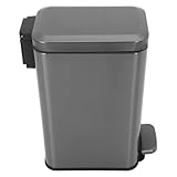 SUPVOX Cubo de Basura con Pedal de Acero Inoxidable 10L con Tapa Papelera Compacta de Oficina y Hogar Cubo Delgado para Dormitorio y Cocina Diseño Antiolores y Base Fina