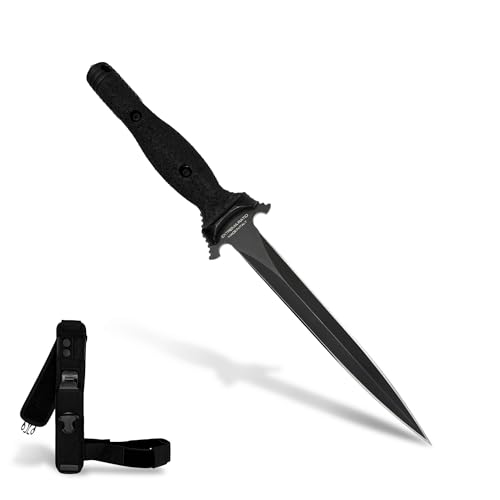 Extrema Ratio - Suppressor Operativo (Black) Fixed Blade Knife, Böhler N690 Steel Blade Hardened to 58 HRC, Burnished Finish, Full-Tang Design, Ergonomic Nylon Handle, Precision Handcrafted in Italy, Durable and Reliable