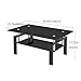 SMARTIK Glass Coffee Table Set of 3, Modern Black Living Room Tables, Coffee and End Tables, 3pcs Coffee Table Set for Living Room (All Black Set of 3)