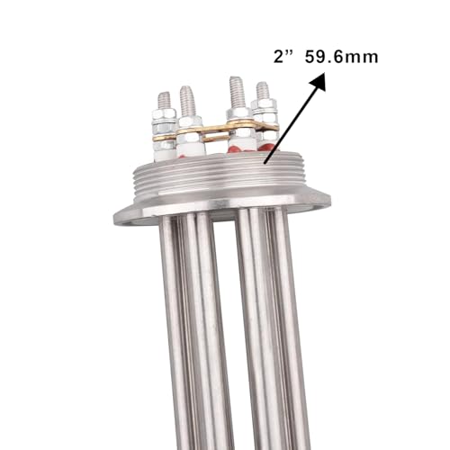 Tri-Clamp-Heizelement DN50 220V 3000W 2 Zoll Durchmesser 59.6mm Elektro-Rohrheizkörper mit schwarzer Kunststoffabdeckung und Silikonring