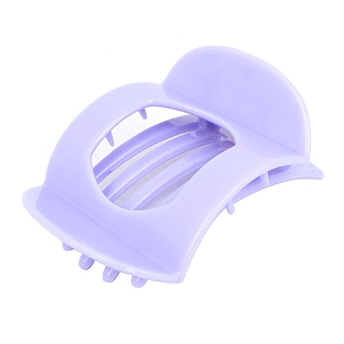 Hairstyle 5 Teeth Spring Loaded Plastic Hair Clip Claw Purple for Lady