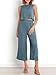 ANRABESS Women's Summer 2 Piece Outfits Sleeveless Crop Top Capri Wide Leg Pants Jumpsuit Casual Linen Lounge Matching Sets Beach Travel 2025 Trendy Clothes Gray Blue Small
