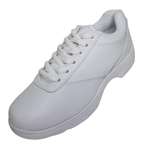 DINKLES Edge Men's Marching Band Shoes, Comfortable, Medium Width, White