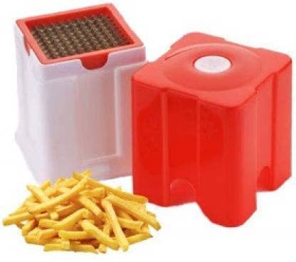 QUALIZA Potato Cutter for Kitchen Potato Chipper for French Fries Potato Chips String Cutting Machine Double Blade Potato Chips Cutter French Fries Cutter