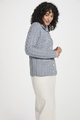 Image of Ladies Buttoned Cabled Cardigan-L