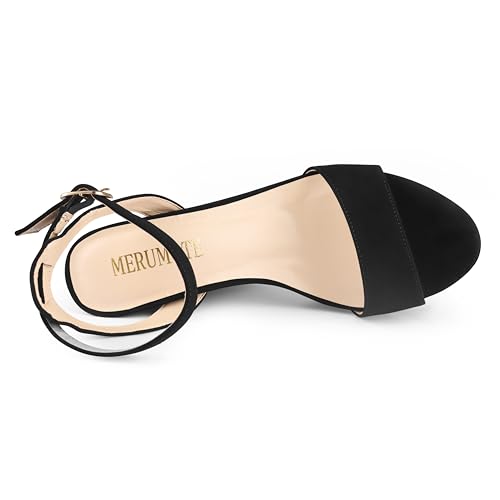 Image of MERUMOTE Women's Fashion Platform Sandals Block Heels Wedding Summer Dress Shoes