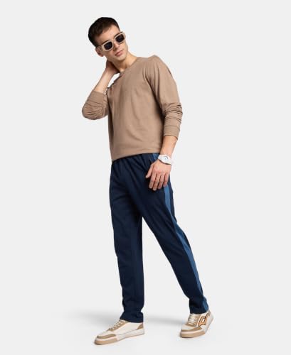 Image of Jockey AM75 Men Super Combed Cotton Rich Slim Fit Trackpant with Zipper Media Pocket