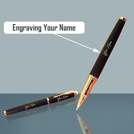 Image of Roshfort Personalized Metal Pen with Blue Ink Signature Pens Customize Print Name Gift