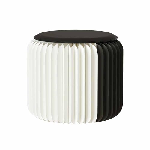 KAFELE 30CM Altura 32CM Diámetro Negro Y Blanco Panda Taburete, Respetuoso del Medio Ambiente Entrada Zapato-Cambiar Taburete, Carga-Que Lleva 200 Kg