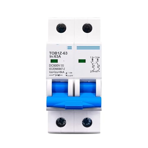 Disjoncteur 2P DC 500V 16A avec pouvoir de coupure 6KA et format mini compact