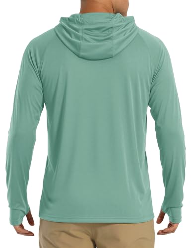 Image of MAGCOMSEN Men's Hooded UPF 50+ Sun Protection T Shirts Long Sleeve Athletic Fishing Shirts Rash Guards