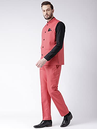 Image of hangup Men's Synthetic Notch Lapel Suit (2BasketTR Cherry 40 red