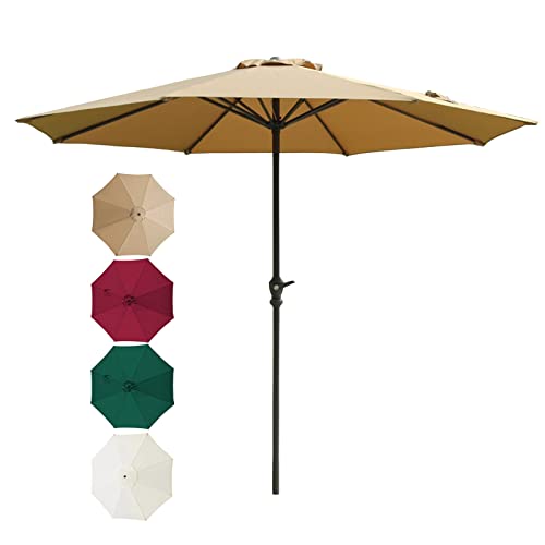 Parasol de table de jardin de 300cm avec mât en fer et 8 baleines rouge CLSDRZC