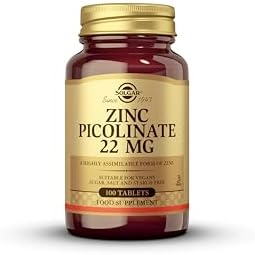 Solgar Zinc Picolinate 22 Mg Tablets - Healthy Skin, Hair and Nai...