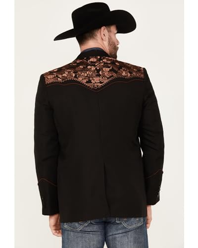 Scully Men's Gunfighter Embroidered Sportcoat Black 46 LNG US4