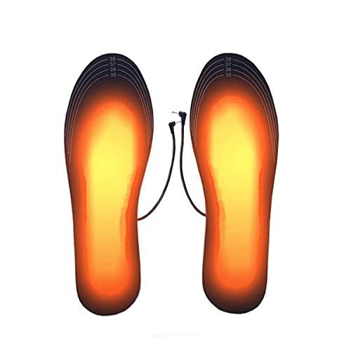 Wowobjects® USB Heated Shoe Insoles Electric Foot Warming Pad Feet Warmer Washable Cuttable Size Winter Outdoor Sports Heating Insole Winter Warming Accessory