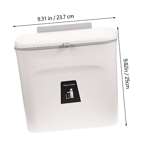Caneca de basura rectangular blanca para colgar miniatura 2