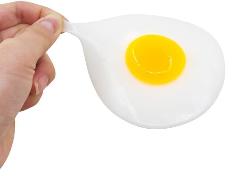 2Pcs Fake Eggs Realistic Fried Egg Props, Squishy Prank for Easter Decorations, Cooking Gags, Miniature Displays