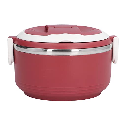 Riuulity Térmica Portátil de Estilo Japonés para Oficina y Escuela, Cajas de Acero Inoxidable con Diseño de con Cerradura, Material que Conserva el Calor, Fácil Limpieza para Adultos (Rojo [línea