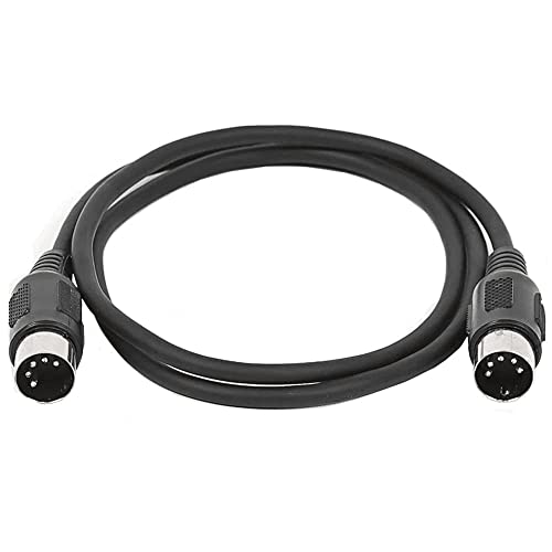 CABLEPELADO Audiokabel DIN 5-polig | 5-poliges MIDI-Kabel für MIDI-Controller-Instrumente, Klaviertastatur Sequenzer, Batterie, Prozessor-Effekte, Multi-Effekt-Pedal, Schwarz | 1 Meter