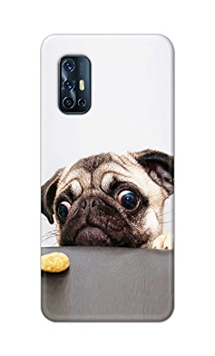 Image of PRINTFIDAA� Printed Hard Back Cover Case for Vivo V17 Back Cover (Pug Dog) -2808