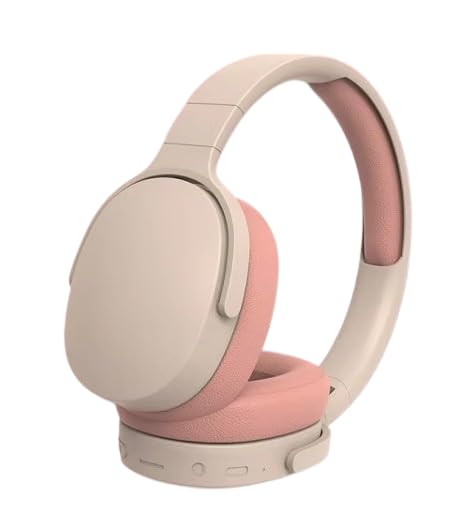 Wireless Bluetooth Headphones HD Microphone Foldable Wireless Headphone Hi Fi Stereo Noise Cancelling Volume Control Quick Charge USB Wireless Earphones (Pink)