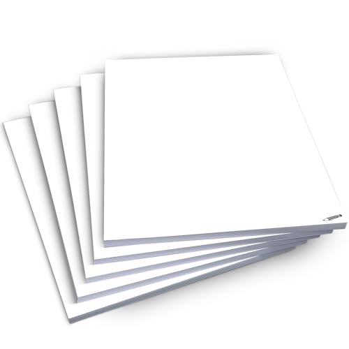 Bloc de notas A5 en blanco, juego ahorro de 5 blocs DIN A5, 50 hojas por bloc, se puede arrancar, papel blanco de 80 g/m², bloc de escritura, bloc de cálculo, bloc de dibujo, notas
