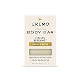 Cremo Exfoliating Body Bar for Men, Italian Bergamot Scent, Multi-Layered Fragrance That Buffs, Cleanses and Hydrates Skin, 5oz