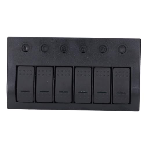 Rocker Switch, 6 Gang Toggle Switch Panel Easy to Install 12V 24V with Overload Protector Label Stickers for Depth Sensors for Boat Yacht RV Bus
