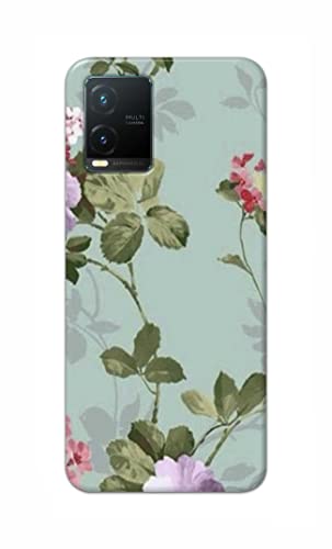 Image of Printed Hard Back Cover Case for Vivo T1x Back Cover (Floral Painting) -702