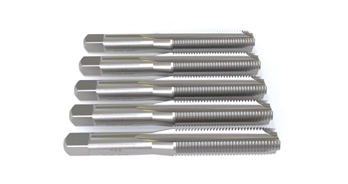 AccusizeTools - 5 Pcs M12x1.25 HSS Metric Spiral Point Taps, ANSI, Ground, 3 Fl, SPT-12M-125x5