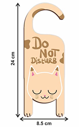 Image of CVANU Do Not Disturb Cat Shaped Wooden Door Sign Hanger Size(24cm x 8.5cm) cv64