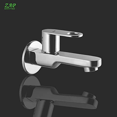 Image of Zap GEO Homeware Brass Long Body Taps with Foam Flow for Kitchen Sink and Bathroom with Wall Flange /Wall Mounted Bib Cock /Taps for Washing Area