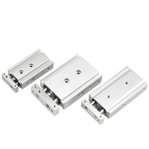 Vérin pneumatique double tige 25x50 CXSM acier inoxydable double arbre guidé - 6
