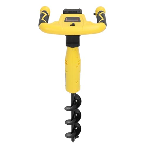 Mixtric Tarière Électrique sans Fil, Machine À Creuser des Trous Électrique, Tarière pour La Terre, Tarière pour Poteaux, pour Clôture, Terres Agricoles Et Jardins,Jaune