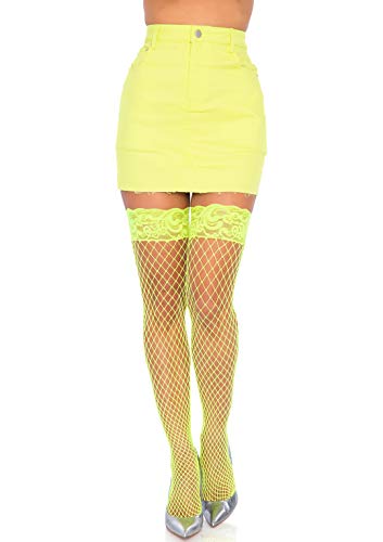 LEG AVENUE Damen Stay Up Strumpfhose, neon yellow, Einheitsgröße EU