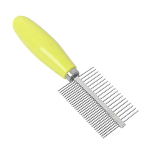 CIYODO Cat Comb Pet Hair Comb Metal Plastic Double-sided for Pet Grooming Yellow