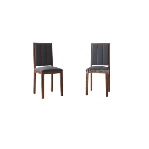 Image of DRIFTINGWOOD Tiya Dining Table 4 Seater | Four Seater Dinning Table with 4 Chairs in Gray Cushions for Home | Rosewood, Honey Finish, Self Assembly(DIY)