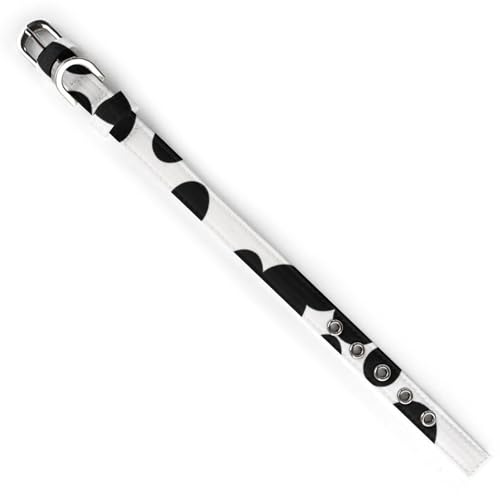 Collier réglable pour chien noir et blanc avec boucle robuste et sangle adaptable