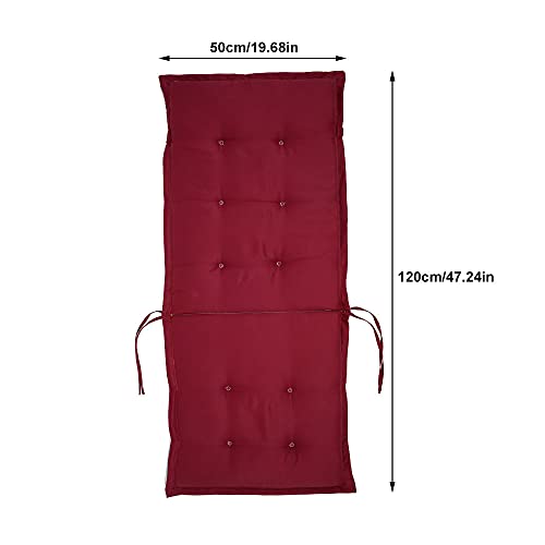 Garden High Back Chair Cushions Adirondack Chair Cushions With Ties Soft And Comfortable Waterproof Recliner Cushions Lounger Pad With Backs 120X50Cm(47X19.7Inch) (Red, 4Pcs) #TOP1