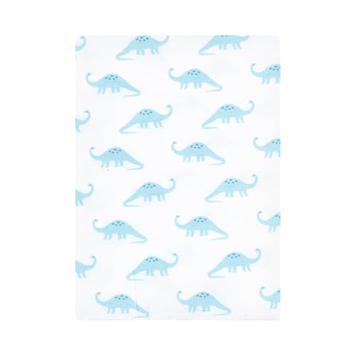 Image of Hudson Baby Unisex Baby Flannel Burp Cloth 12pk, Soft Teal Dino, One Size