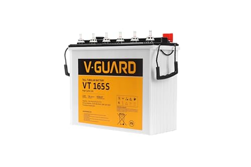 Image of V-Guard VT 165S Inverter Battery |Tubular Technology| High Backup Performance | 154Ah@C20 Capacity | 2.5 + 2 Year Warranty