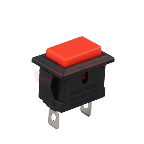 Interruptor basculante momentáneo de 2 pines 1 NO pulsador rojo CA 250V para electrónica