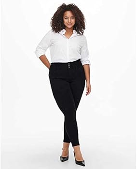 ONLY Carmakoma Dames Caranna Hw Sk ANK Black Jeans, zwart, 54W / 32L